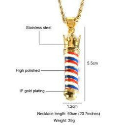 Barber Pole Gold Necklace