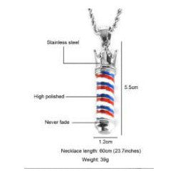 Barber Pole Silver Necklace