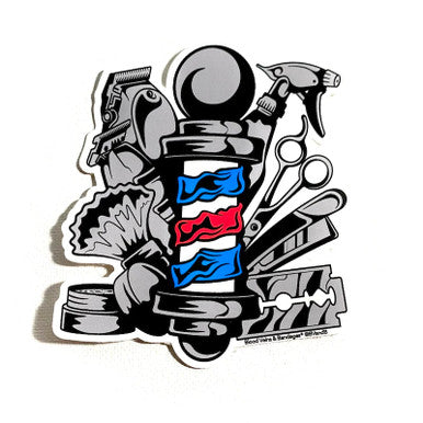 24/7 BARBER STICKER