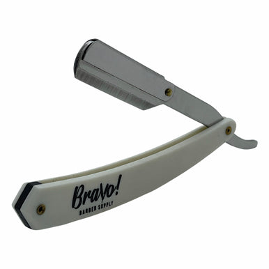 Swing Lock White Cut Throat Razor