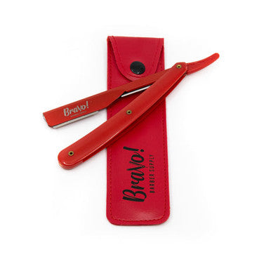 Red Exposed Cut Throat Razor