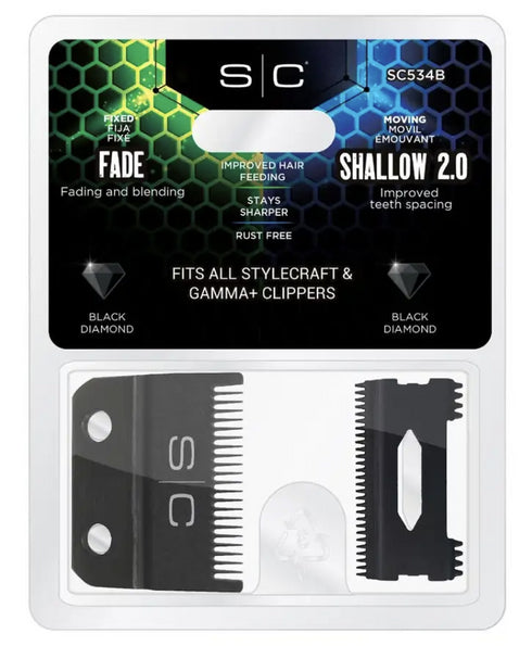StyleCraft Replacement DLC Fade Blade 2.0 Clipper Blade Set