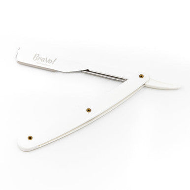 White Exposed Cut Throat Razor