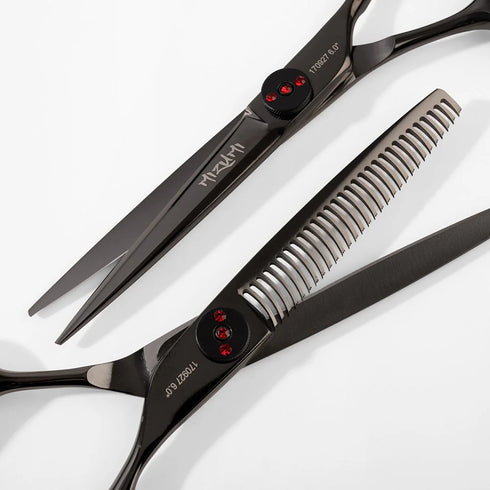 Iceman Mizumi Senshi 6" Hairdressing Scissors Thinner Set Black