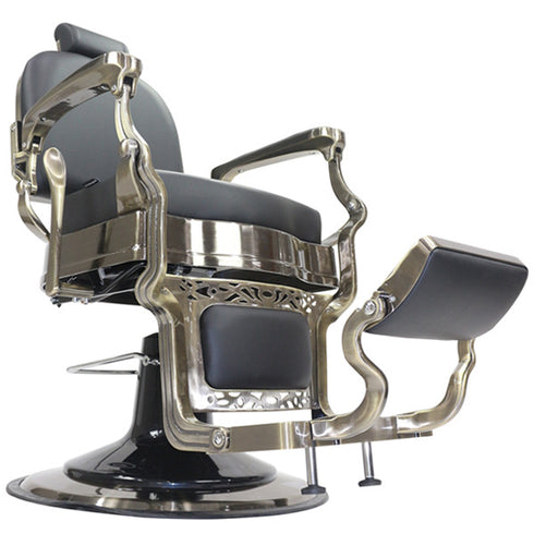 Joiken Havana Barber Chair - Antique Frame - Black Upholstery