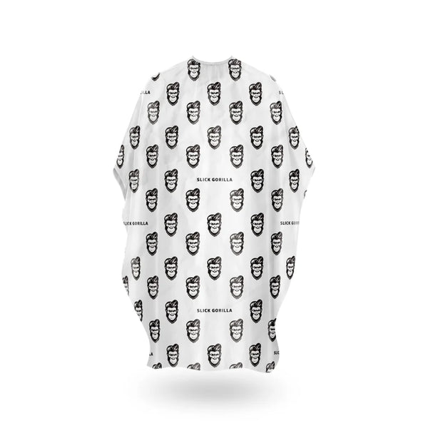 Slick Gorilla Black Barber Cape - White