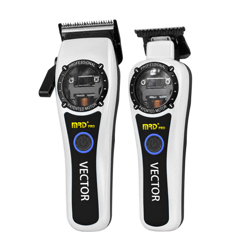 MRD Vector Clipper & Trimmer Duo Set - Metallic White