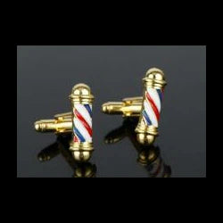 Barber Pole Gold Cufflink