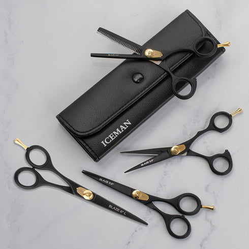 Iceman Blaze 6'' Black Hairdressing Scissors Left Handed