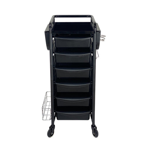 Joiken Jasper Black 6 Drawer Hairdressing Beauty Trolley