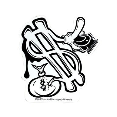 MONEY BAG BARBER STICKER