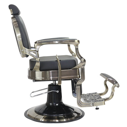 Joiken Havana Barber Chair - Antique Frame - Black Upholstery