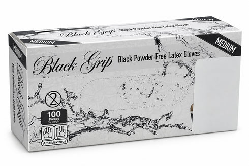 Black Grip Latex Gloves