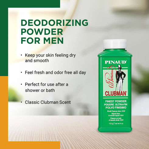 Clubman Pinaud Talc White - 9 oz 255g