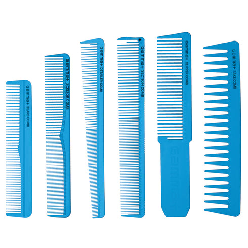 Gamma+ 6pcs Comb Set with Storage Case - Blue