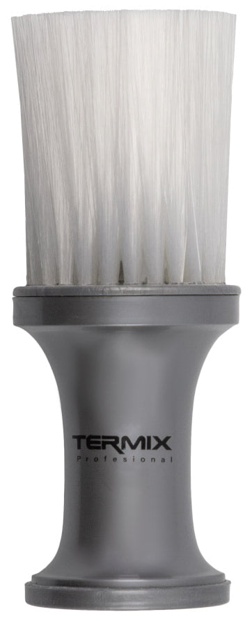 Termix Neck Brush Inbuilt Talc Dispenser - Silver Handle w White Bristles