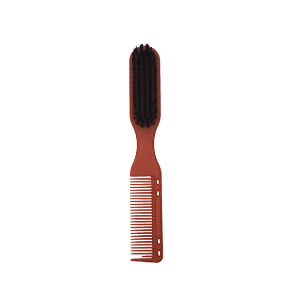 Bravo Fade Brush With Comb Red - Hard Bristle