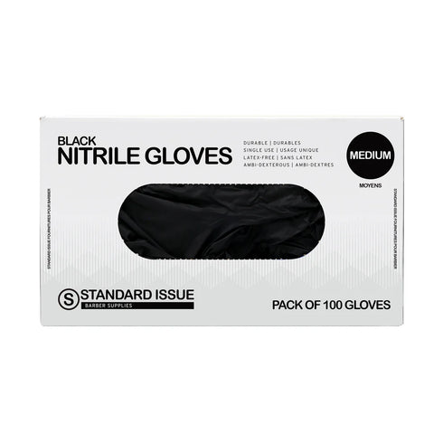 Standard Issue Black Nitrile Gloves - Medium
