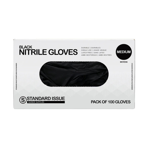 Standard Issue Black Nitrile Gloves - Medium