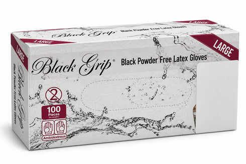 Black Grip Latex Gloves