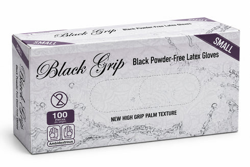 Black Grip Latex Gloves