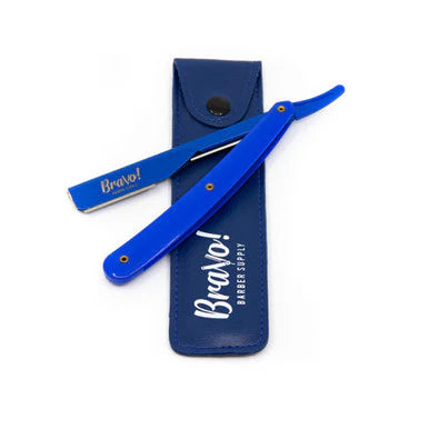 Blue Exposed Cut Throat Razor
