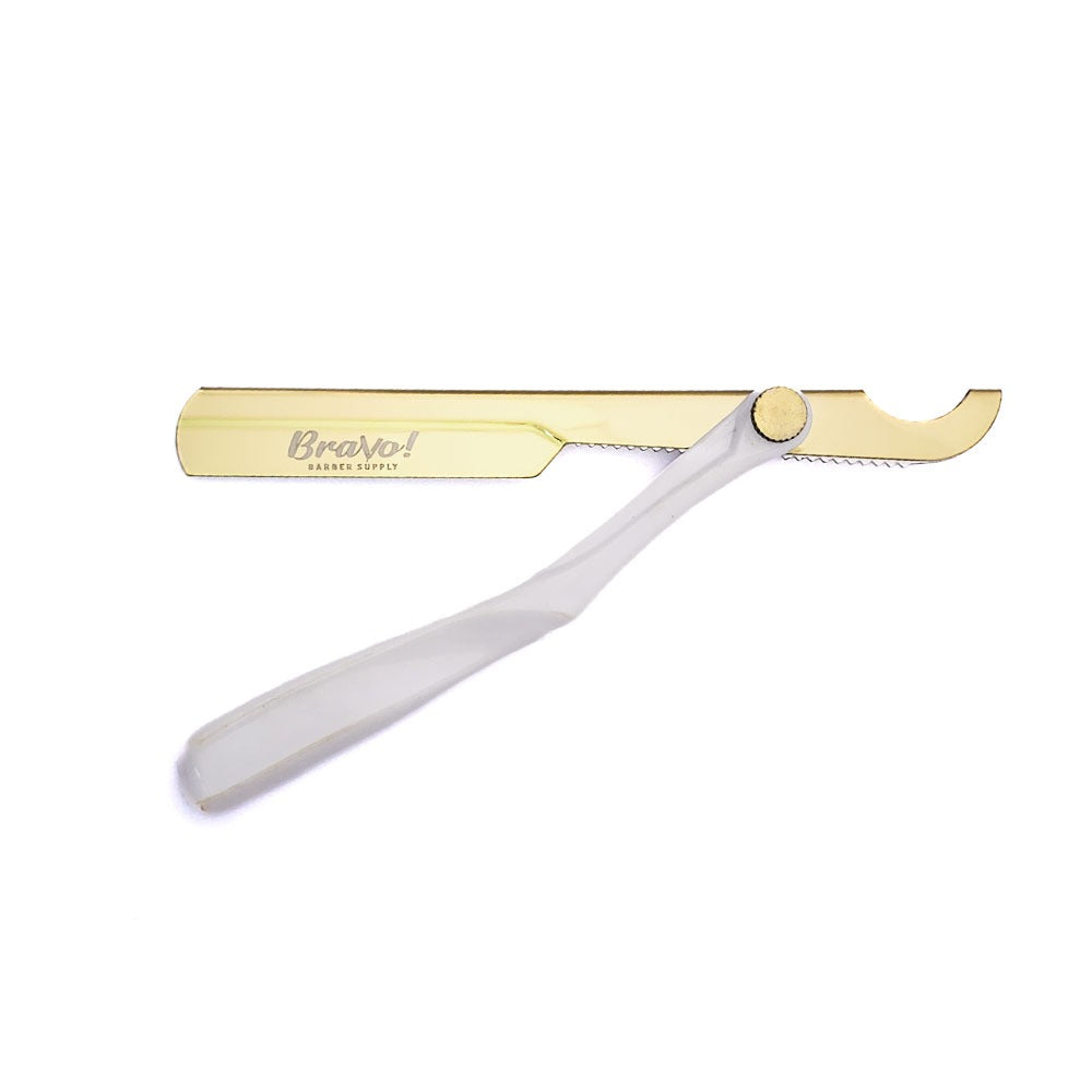 Turksih Razor Bravo's Turkish Razor - Gold & White – Bravo Barber Supply